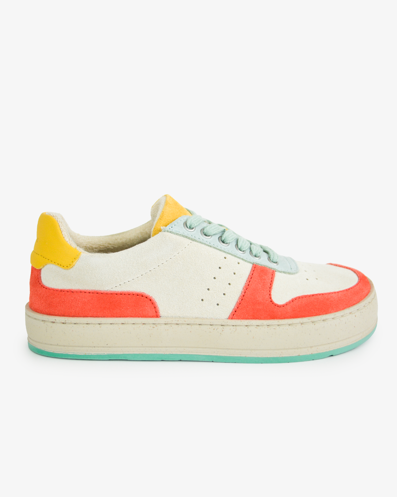 ALIAS AREND BIO SNEAKER SUEDE WOMEN Coral Aqua Green