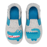 nanga Hausschuh Kids Funny Croco 2.0 Hellgrau